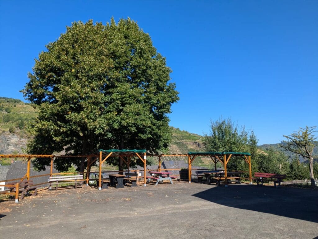 neu gestalteter Festplatz im Sommer